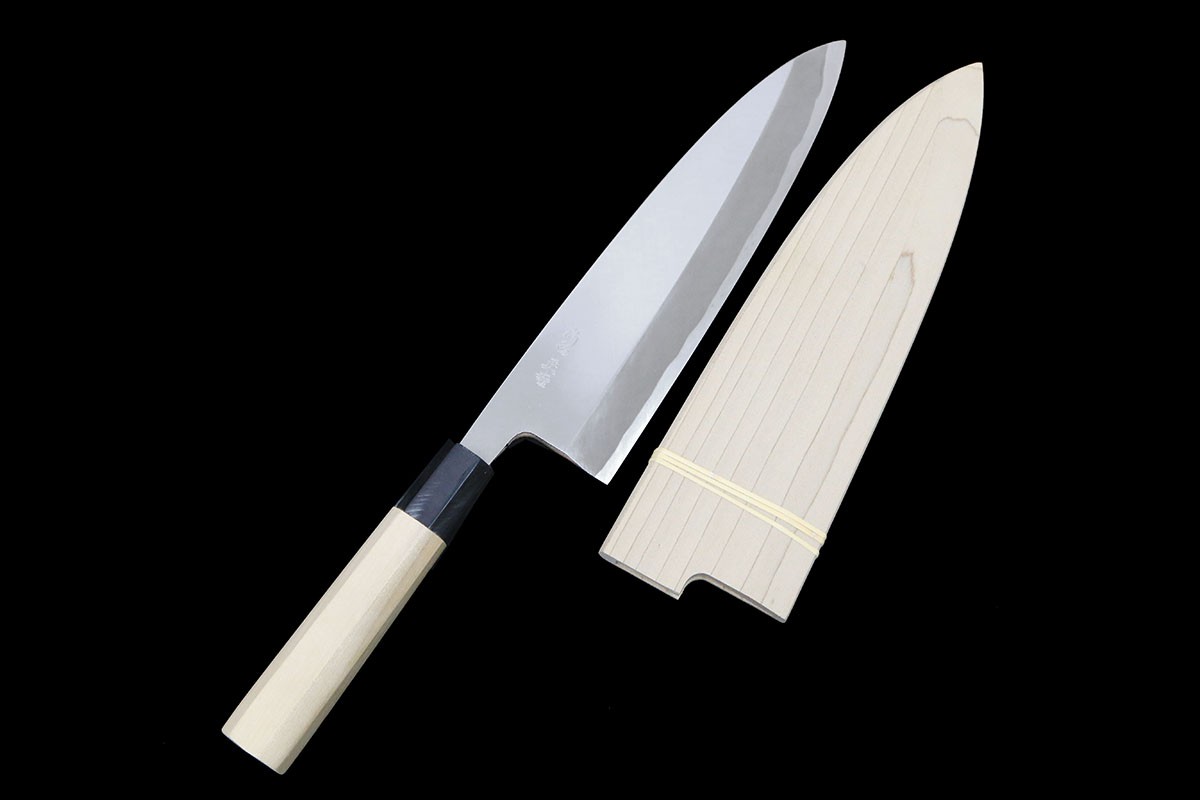 【中古】【未当て嵌める品】尚台正吉 出刃 霞 七寸 朴柄 鞘付 KN02-B5689-2L4 尚台正吉 出刃 霞 七寸 朴柄 鞘付