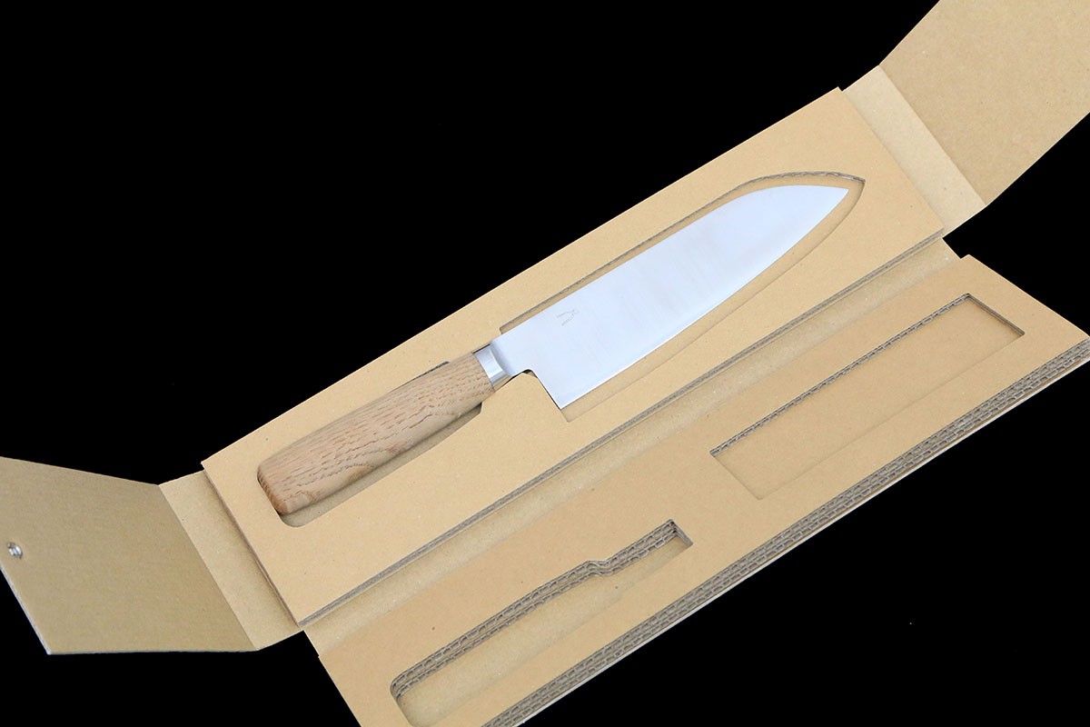 【中古】【未当て嵌める品】銘曖昧模糊たる まかない方細工所タダフサ 三徳まかない方 175粍 炭化木柄 箱付 KN02-B5771-2L4 和まかない方 全能まかない方 180粍 17珊 18珊 未当て嵌める品