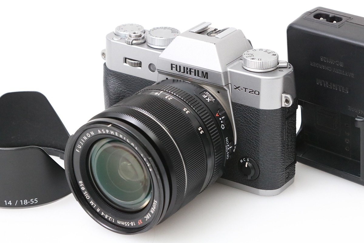 【中古】【良品】富士フイルム FUJIFILM X-T20 水晶体一揃いの道具 [しろがね色] CA01-M6634-2P2A 富士フイルム FUJIFILM Xマウント 鏡鑑受け答え APS-C 4K相応う