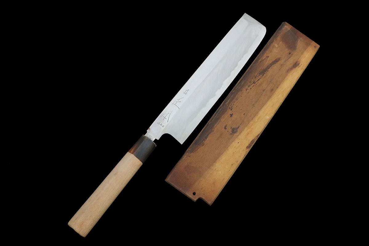 【中古】【良品】原型総中央局 薄刃まかない方 霞 七寸 朴柄 鞘付 KN02-B5905-2L3C  和まかない方 210粍 21珊 中古
