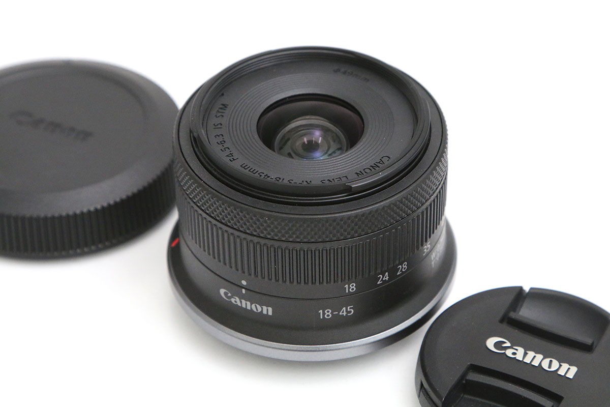 【中古】【美品】キヤノン RF-S18-45粍 F4.5-6.3 IS STM CA01-B5894-3T3B CANON キヤノン RFマウント 標準尺度望遠レンズ AF/MF APS-C 手ブレ手を加える