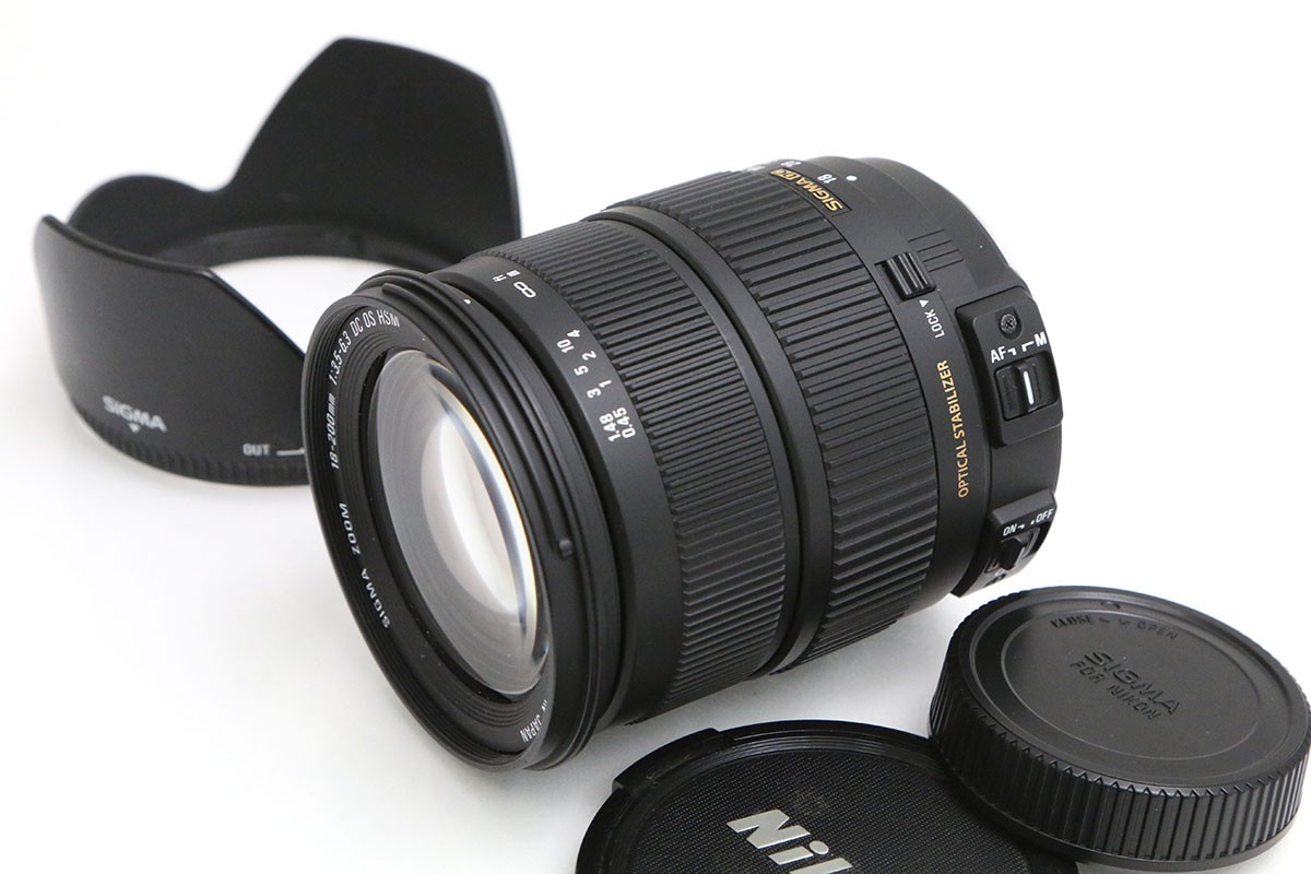 【中古】【並品】シグマ 18-200mm F3.5-6.3 DC OS HSM (ニコン用) CA01-B6660-2A2E SIGMA Fマウント APS-C 標準ズーム 高倍率 手ブレ補正 中古|アキバ流通プラス店