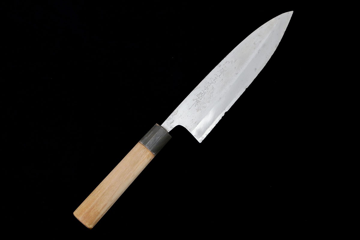 楽天市場】【中古】【美品】正千代 上 鰻裂包丁 江戸裂き 八寸 霞 青鋼