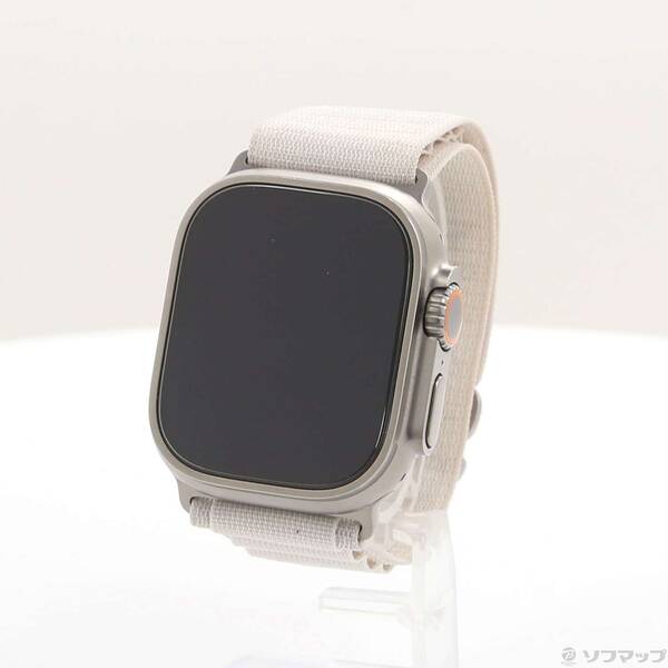 【中古】Apple(アップル) Apple Watch Ultra GPS + Cellular 49mm チタニウムケース スターライトアルパインループ 【276-ud】