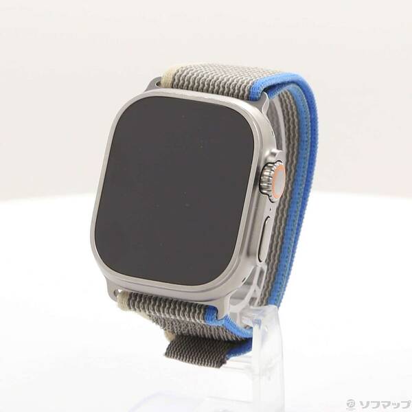 【中古】Apple(アップル) Apple Watch Ultra GPS + Cellular 49mm チタニウムケース ブルー／グレイトレイルループ 【377-ud】