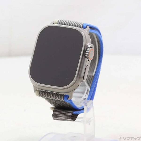 【中古】Apple(アップル) Apple Watch Ultra GPS + Cellular 49mm チタニウムケース ブルー／グレイトレイルループ 【368-ud】