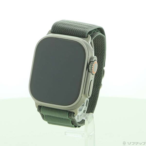 【中古】Apple(アップル) Apple Watch Ultra GPS + Cellular 49mm チタニウムケース グリーンアルパインループ 【344-ud】