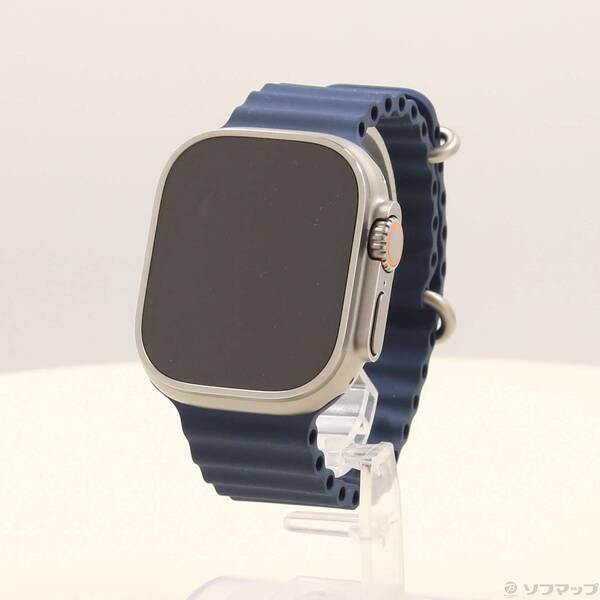 【中古】Apple(アップル) Apple Watch Ultra 2 GPS + Cellular 49mm チタニウムケース ブルーオーシャンバンド 【377-ud】