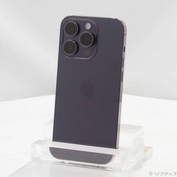 【中古】Apple(アップル) iPhone14 Pro 256GB ディープパープル MQ1E3J／A SIMフリー 【305-ud】