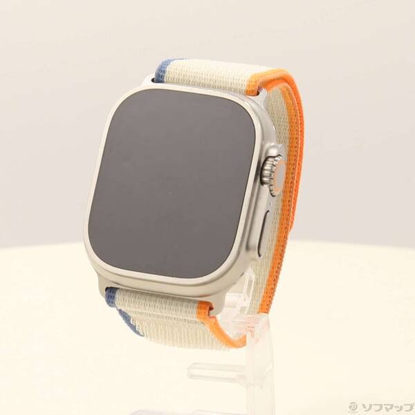 【中古】Apple(アップル) Apple Watch Ultra 2 GPS + Cellular 49mm チタニウムケース オレンジ／ベージュトレイルループ 【349-ud】