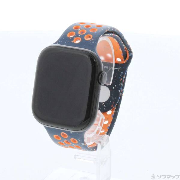 【中古】Apple(アップル) Apple Watch Series 10 GPS 46mm ジェットブラックアルミニウムケース ブルーフレームNikeスポーツバンド 【377-ud】
