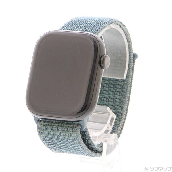 【中古】Apple(アップル) Apple Watch Series 10 GPS 46mm ジェットブラックアルミニウムケース レイクグリーンスポーツループ 【305-ud】