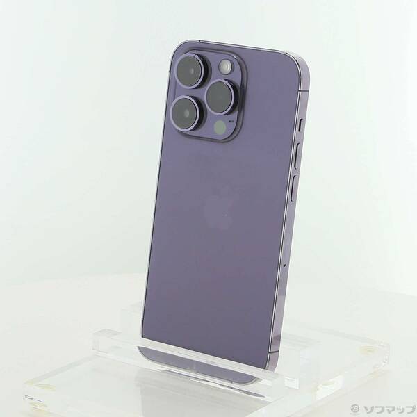 【中古】Apple(アップル) iPhone14 Pro 128GB ディープパープル MQ0F3J／A SIMフリー 【371-ud】