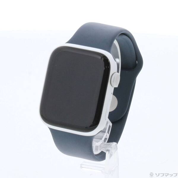 【中古】Apple(アップル) Apple Watch Series 9 GPS 45mm シルバーアルミニウムケース ストームブルースポーツバンド 【297-ud】