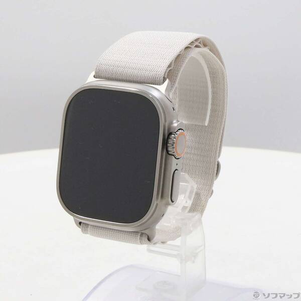 【中古】Apple(アップル) Apple Watch Ultra GPS + Cellular 49mm チタニウムケース スターライトアルパインループ 【348-ud】