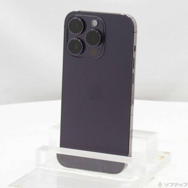 【中古】Apple(アップル) iPhone14 Pro 128GB ディープパープル MQ0F3J／A SIMフリー 【297-ud】