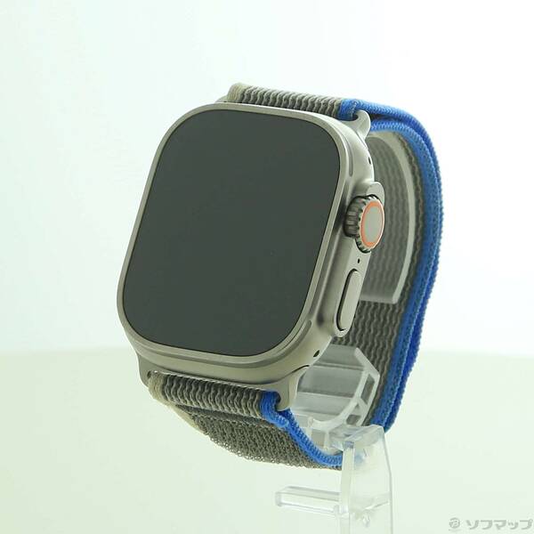 【中古】Apple(アップル) Apple Watch Ultra GPS + Cellular 49mm チタニウムケース ブルー／グレイトレイルループ 【377-ud】