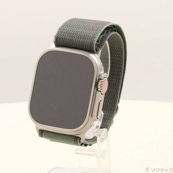 【中古】Apple(アップル) Apple Watch Ultra GPS + Cellular 49mm チタニウムケース グリーンアルパインループ 【377-ud】