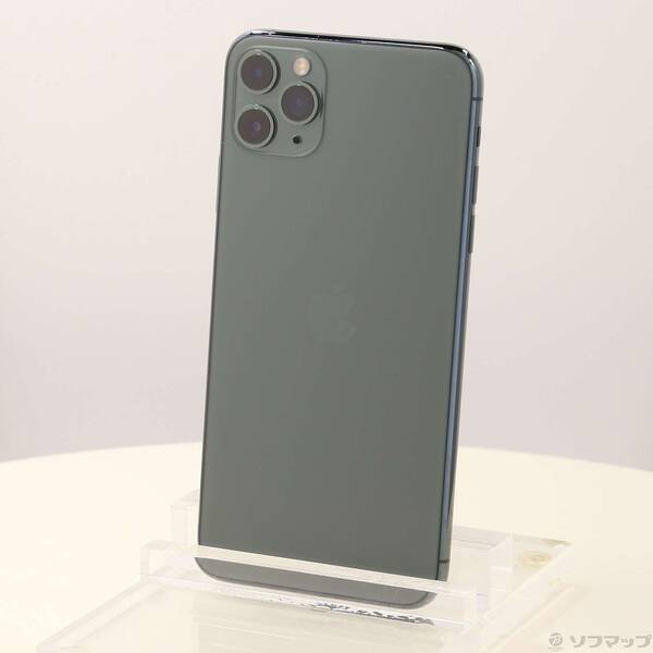 【中古】Apple(アップル) iPhone11 Pro Max 256GB ミッドナイトグリーン MWHM2J／A SIMフリー 【269-ud】