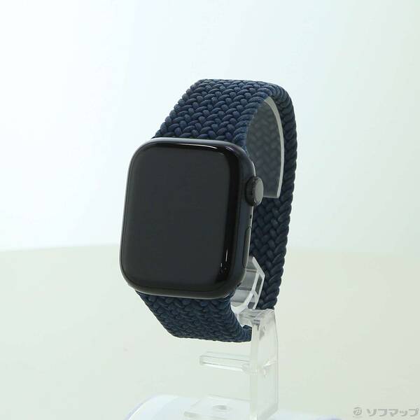 【中古】Apple(アップル) Apple Watch Series 7 GPS 41mm ミッドナイトアルミニウムケース アビスブルーブレイデッドソロループ 【258-ud】