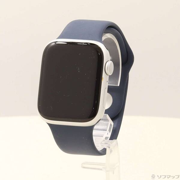 【中古】Apple(アップル) Apple Watch Series 9 GPS 45mm シルバーアルミニウムケース ストームブルースポーツバンド 【196-ud】