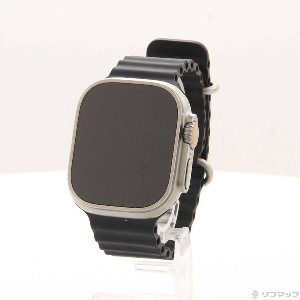 【中古】Apple(アップル) Apple Watch Ultra GPS + Cellular 49mm チタニウムケース ミッドナイトオーシャンバンド 【352-ud】