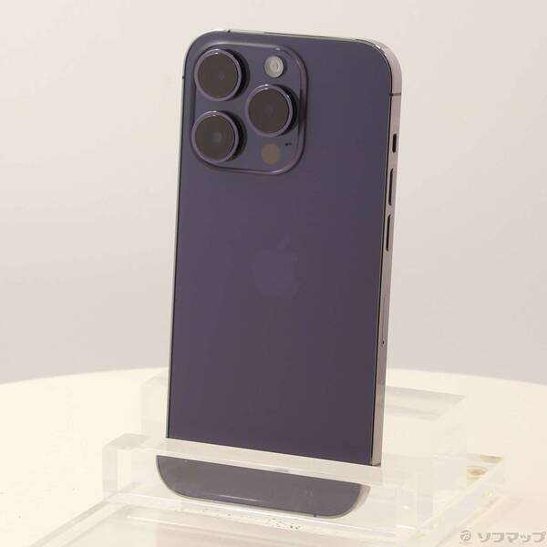 【中古】Apple(アップル) iPhone14 Pro 128GB ディープパープル MQ0F3J／A SIMフリー 【368-ud】