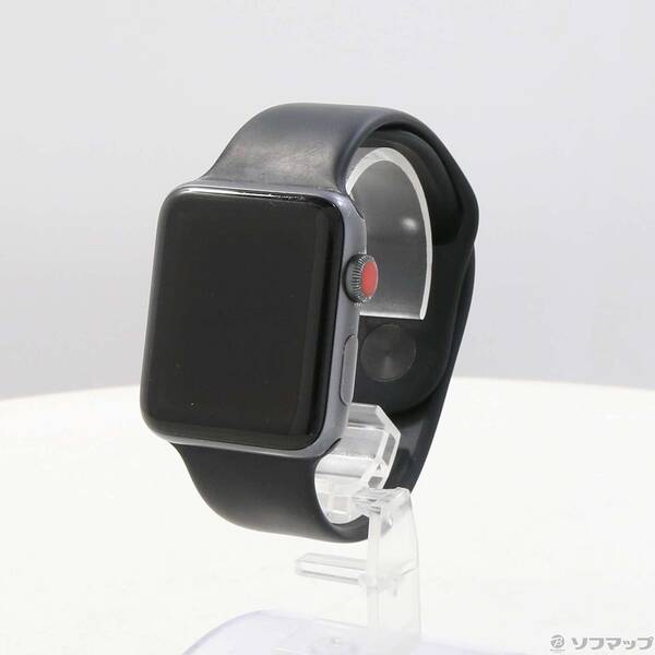 【中古】Apple(アップル) Apple Watch Series 3 GPS + Cellular 42粍 スペースグレイアルミニウムケース 黒いこと運動競技ダンス楽隊 【198-ud】