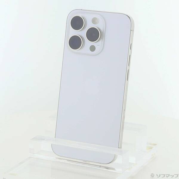 【中古】Apple(アップル) iPhone15 Pro 128GB ホワイトチタニウム MTU83J／A SIMフリー 【198-ud】