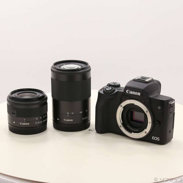 【中古】Canon(キヤノン) EOS Kiss M ダブルズームキット ブラック 【348-ud】