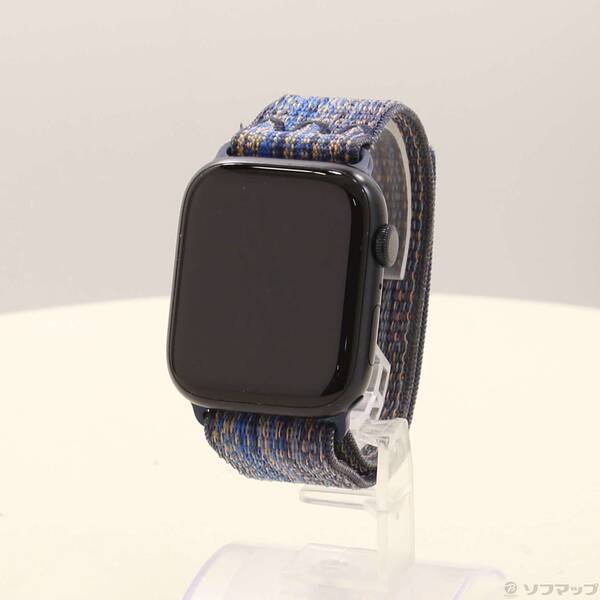 【中古】Apple(アップル) Apple Watch Series 9 GPS 45mm ミッドナイトアルミニウムケース ゲームロイヤル／オレンジNikeスポーツループ 【344-ud】