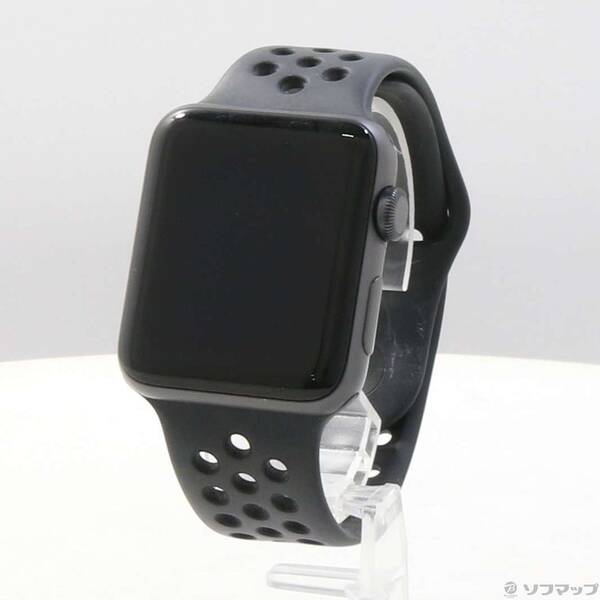 【中古】Apple(アップル) Apple Watch Series 3 Nike+ GPS 42mm スペースグレイアルミニウムケース アンスラサイト／ブラックNikeスポーツバンド 【247-ud】