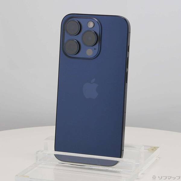 【中古】Apple(アップル) iPhone15 Pro 128GB 青色チタニウム MTUA3J／A SIM無償性 【305-ud】