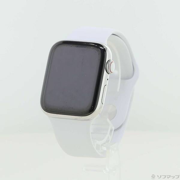 【中古】Apple(アップル) Apple Watch Series 4 GPS + Cellular 44粍 ステンレススチールケース 白いこと運動競技ダンス楽隊 【247-ud】