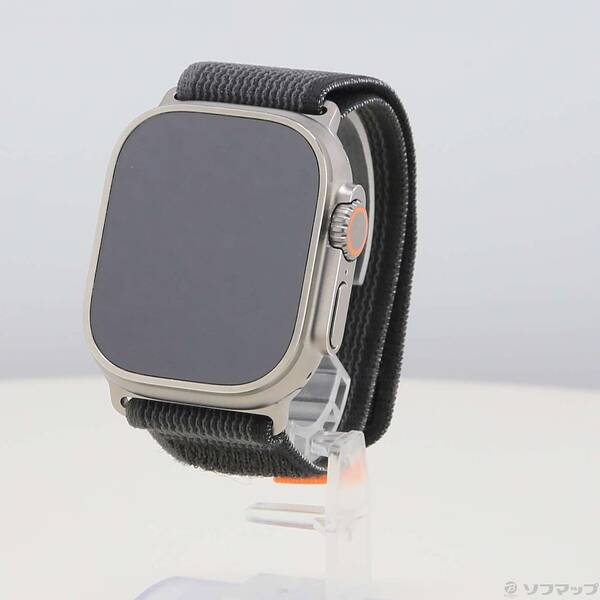 【中古】Apple(アップル) Apple Watch Ultra GPS + Cellular 49mm チタニウムケース ブラック／グレイトレイルループ 【377-ud】