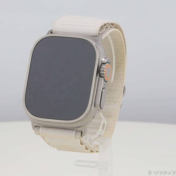 【中古】Apple(アップル) Apple Watch Ultra GPS + Cellular 49mm チタニウムケース スターライトアルパインループ 【377-ud】