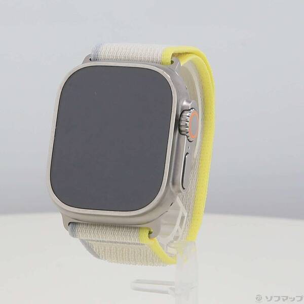【中古】Apple(アップル) Apple Watch Ultra GPS + Cellular 49mm チタニウムケース イエロー／ベージュトレイルループ 【377-ud】