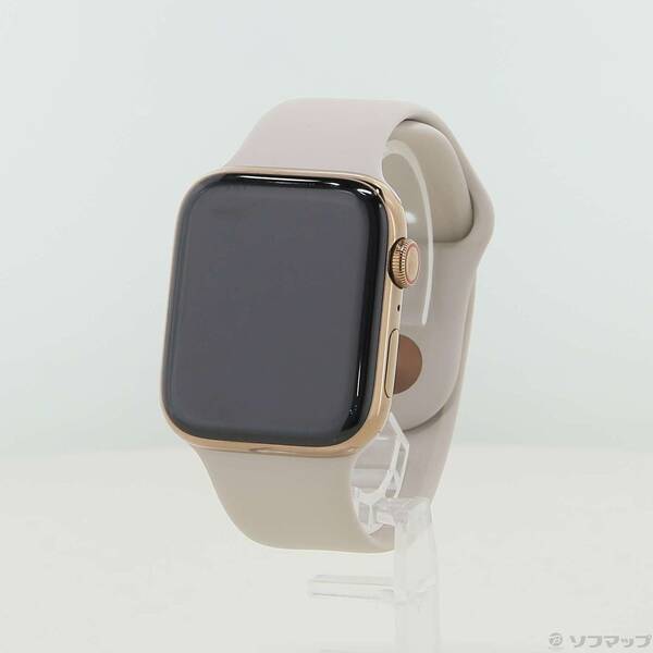 【中古】Apple(アップル) Apple Watch Series 4 GPS + Cellular 44mm ゴールドステンレススチールケース ストーンスポーツバンド 【196-ud】