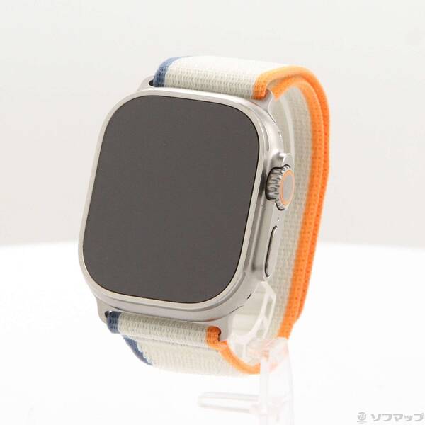 【中古】Apple(アップル) Apple Watch Ultra 2 GPS + Cellular 49mm チタニウムケース オレンジ／ベージュトレイルループ 【349-ud】