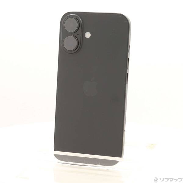 【中古】Apple(アップル) iPhone16 128GB ブラック MYDQ3J／A SIMフリー 【368-ud】