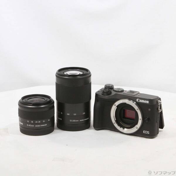 【中古】Canon(キヤノン) ミラーレスカメラ EOS M6 (ブラック)・ダブルズームキット 【262-ud】