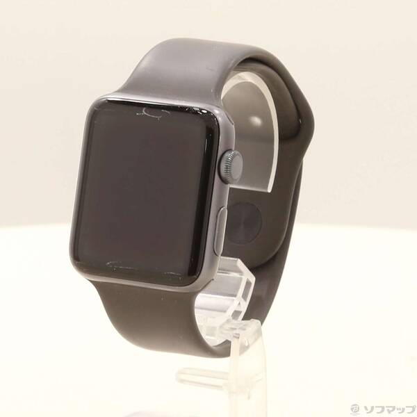 【中古】Apple(アップル) Apple Watch Series 3 GPS 42粍 スペースグレイアルミニウムケース 薄墨色運動競技ダンス楽隊 【198-ud】