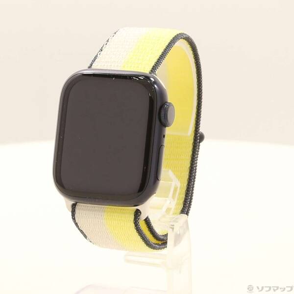 【中古】Apple(アップル) Apple Watch Series 7 GPS 41mm ミッドナイトアルミニウムケース オートミルク／レモンゼストスポーツループ 【198-ud】