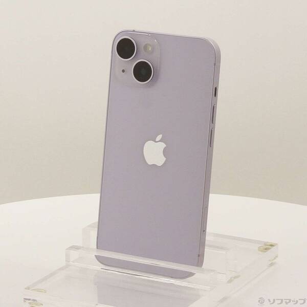 【中古】Apple(アップル) iPhone14 128GB パープル MPUY3J／A SIM無償性 【198-ud】 スマートフォン本体-スマートフォン・タブレット