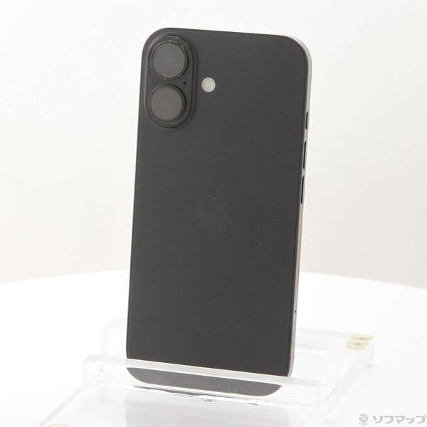【中古】Apple(アップル) iPhone16 128GB ブラック MYDQ3J／A SIMフリー 【198-ud】