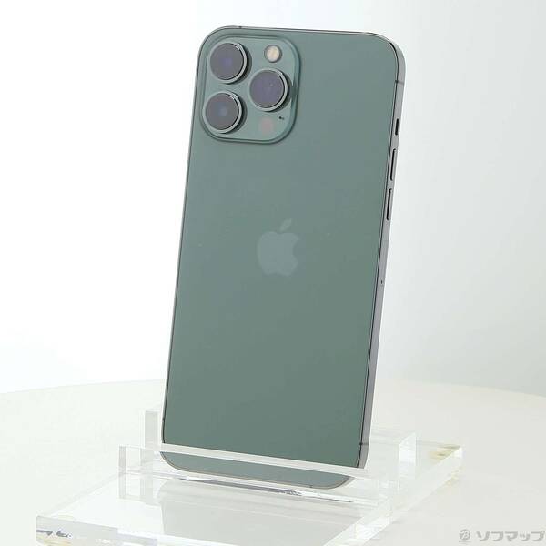 【中古】Apple(アップル) iPhone13 Pro Max 128GB アルパイングリーン MNCU3J／A SIMフリー 【198-ud】