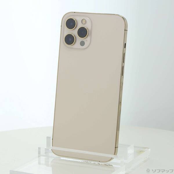 【中古】Apple(アップル) iPhone12 Pro Max 128GB ゴールド MGCW3J／A SIMフリー 【198-ud】