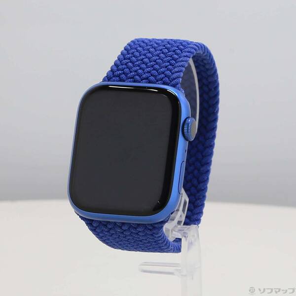 【中古】Apple(アップル) Apple Watch Series 7 GPS 45mm ブルーアルミニウムケース アトランティックブルーブレイデッドソロループ 【262-ud】
