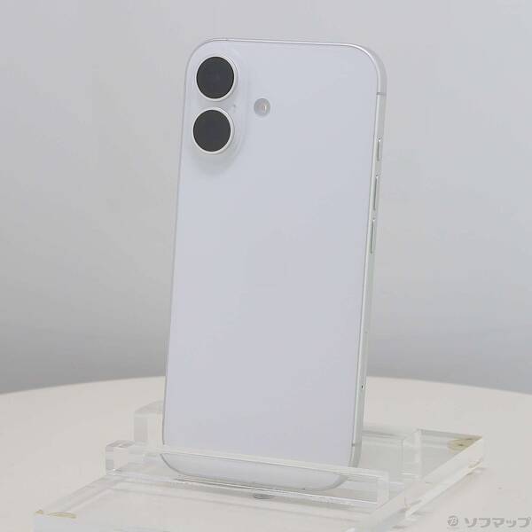 【中古】Apple(アップル) iPhone16 128GB ホワイト MYDR3J／A SIMフリー 【196-ud】