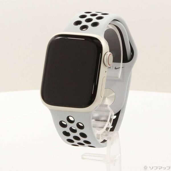 【中古】Apple(アップル) Apple Watch Series 7 Nike GPS + Cellular 41mm スターライトアルミニウムケース ピュアプラチナム／ブラックNikeスポーツバンド 【262-ud】 18,338円
